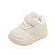 YEEHOO FASHION Ying's baby plus fleece shoes 03 years old warm toddler shoes soft sole autumn and winter baby warm toddler shoes large cotton shoes thick plus fleece Mino white 12 cm inner length 17 size