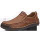 Fat Donglai DL Chaussures pour hommes automne Nouveau mocassins à semelle douce en cuir authentique Chaussures en cuir décontractées à la main de grande taille Men 9918 Brown clair 4427.0