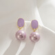Sili Korean temperament socialite purple pearl earrings female sweat Internet celebrity trendy fashion versatile ear clip without piercing 1029 purple pearl mosquito coil ear clip