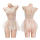 Ji yu; JiuUy encaje Perspectiva sexy Singer Azala Conjunto de pasión SEX Toys Uniform de pijamas para mujeres Temptation 9755 negro (Onewear + T-Pants) todo tamaño