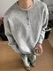 Xiaohongshu's popular gzshop light gray American Henry collar sweater for men, autumn and winter lazy high-end knitted sweater, blue shirt, all in stock, ready to ship, XL one size fits all