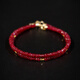 Huangben Sunset Rose Pigeon Blood Ruby Single Circle Bracelet Sand Gold Finishing Temperament Versatile Simple Personalized Bracelet Women's Gift Plain Chain Style With Extended Chain