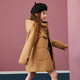 ASK JUNIOR Girls' Jacket 2025 Winter Warm Mid-Length Hooded Woolen Coat College Style Woolen Jacket Khaki 140