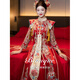 ROAR UTHAUG high-end show and clothing wedding dress 2025 new wedding dress Chinese style hall clothing small heavy industry wedding dress maternity cover belly red peony high-end soft velvet (no headgear) M