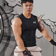 Under Armour Vest Men 2025 Summer Nuevo entrenamiento elástico de secado rápido Baloncesto transpirable Camiseta sin mangas ropa Fitness Fitness apretada/sugirida para elegir dos tamaños negros M