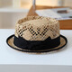 JOLISAC Autumn Print Handmade Ancient Craft Woven Straw Hat Raffia Sisal Top Hat Vacation Travel Sun Protection Hat Women Raffia Natural Color Adjustable