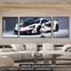 Chengzai Trendy gewalttätiger Bären Wohnzimmer Dekoration Gemälde KAWS Auto Theme E-Sports Zimmer Hangsmalerei Sofa Hintergrund Wand Tripline JD15695 Links und links 70*90 Mitte 120*90 Kristallporzellan Aluminium Legierung schwarzer Rahmen