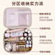 Cosmetics partition storage bag, portable large-capacity cosmetic bag, light luxury high-end travel special portable toiletry bag, milky white, 24*9*17.5cm, extra large size, 50% expansion, extra large capacity/more partitions