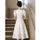 
Seidler evening dress light luxury niche high-end engagement white daily wearable beautiful princess dress adult gift girl host off-white XL (recommended 116-125 Jin [Jin equals 0.5 kg])