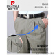 皮尔卡丹（pierre cardin）高档品牌男装纯棉双褶男士休闲裤春夏季薄款深裆高腰宽松高端男裤 春夏【薄款】深卡其 6626-4 30 【120斤左右】