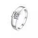 I Do platinum PT950 diamond ring for men, four-pronged 1 carat cultivated diamond wedding ring for marriage proposal, boyfriend and husband, 1 carat diamond for men, size 17