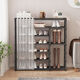 Lehuo Time Simple Shoe Cabinet Door Entry Cabinet 2024 New Shoe Rack Door Multi-layer Household Shoe Storage Cabinet Integrated Wall Black [6-layer 60cm]