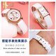 ADH white women's watch strap adapted to Casio SHE-5010 5020 5023 LV-T01 series watch chain 8801-steel color butterfly buckle Interface width 14mm
