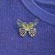 QUAMER Wizard of Oz light green brooch translucent insect tassel butterfly dragonfly brooch No1