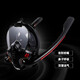Drill back swimming goggles, breathable diving oxygen mask, full face, waterproof, anti-fog protection, underwater, third generation upgraded double-tube black S/M