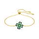 Swarovski clover gold-plated bracelet green for men and women, green F brand original box (random color)