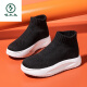 Los nuevos 34 Woodpecker son calcetines de altura interna de un punto de carpeta de carpintería, calcetines elásticos que mejoran, zapatillas de zapatillas de zapatilla alta para mujeres 313233 Zapatos de un solo solo negro A686 zapatos de algodón A686 ALIGHTACHING 38