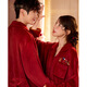 Gongdie thermal storage type Disney Mickey red couple pajamas for women warm island velvet wedding home clothes for men