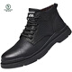 Holzspecker Herrenschuhe Herren echte Lederschuhe Herren 2025 Neue Herbst- und Winter -Martin -Stiefel Schneestiefel und Fleece lässige Baumwollschuhe Herren braun nein Fleece 41