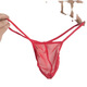 Men's Sexy Underwear Men's Self-Making Underwear Thong One Thread Thong Men's Sexy Mesh Men's Underwear 2 Pieces Red One Size