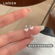 Lnieer S999 Pure Silver Brushed Love Earrings Women's Ear Piercing Earrings Niche High-end 2025 New Light Luxury Earrings Brushed Love Earrings S999 Pure Silver
