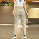 JEEP SPIRIT casual pants for men 2024 summer thin loose large size elastic lace ice silk Harlen all-match nine-point long pants YHUK09 black L 106-125Jin [Jin equals 0.5 kg]