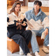 Langsha couple pajamas winter coral velvet zipper can be worn outside sports sweatshirts for men and women plus velvet thickened home clothes set Coral velvet zipper style suit-Yu 93377-78 L Female Recommended 100-125Jin Jin equals 0.5 kg
