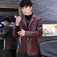 MGOLCPS men's leather jacket autumn and winter velvet thick Korean version trendy handsome suit leather jacket leather jacket motorcycle suit men's black ZW8937 non-velvet M