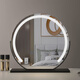 High-definition LED vanity mirror with light vanity mirror desktop smart home simple master bedroom semicircle silver 50 diameter rechargeable rotating touch three-tone lighting