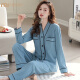Modal pajamas women's spring and autumn cotton long sleeves 2024 new thin cotton plus size home clothing set 9276 2XL [recommended 140-160Jin [Jin equals 0.5 kg]]