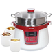 Tianji water-proof electric stew pot ceramic large-capacity household 304 stainless steel stew pot fully automatic soup pot with four pots, equipped with 304 stainless steel steamer, one pot with four pots, 3.2L 304 stainless steel, glass lid, with ceramic steam grid