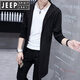 Jeep Spirit Spring и летняя средняя для средней длины корейская версия для мужчин, длинная сверхничная и красивая молодежная модная модная тонкая куртка на мысе 9909 Лацфель серый s