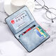 Feiyuejia card bag, document bag, men's multifunctional driver's license leather case, small wallet, identity card protective cover, bank card storage bag, light blue