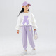 Yoyo One (Yoyo One) Girls Anzugsanzug Frühlingsanzug Neue Kinder modische Sweatshirt Girls Casual Children's Clothing Sport Frühling und Herbst 10 Jahre alt 4882 Weiß + 16187 Lila [plus Samtanzug] 150 cm