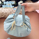 Yunshun Lazy Cosmetic Bag Women's Large Capacity Portable Drawstring Travel Cosmetic Storage Bag Multifunctional Portable Toilet Bag Lazy Drawstring Cosmetic Bag Blue 30*17cm