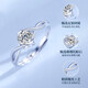 Lao Fengxiang's One Kiss Promise Silver Ring Women's Proposal Confession Diamond Ring Valentine's Day Birthday Gift for Girlfriend and Wife to Commemorate One Kiss Promise Ring-Topaz