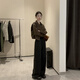 
GARNUO Maillard Brown Small Leather Jacket Women's 2025 Spring and Autumn New Small Pu Motorcycle Suit Retro Short Jacket Brown M[101-110Jin[Jin equals 0.5 kg]]