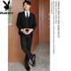 Playboy suit men Korean style slim body jacket best groom wedding business professional suit men two button black top + shirt + tie + trousers XL