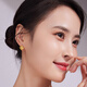 Liuguifu Jewelry Yellow 18K Gold Earrings Diamond Turn Ear Hook Earrings for Women EK0200075