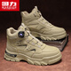 
Huili men's shoes, Martin boots, autumn and winter men's high-top work shoes, retro mountaineering casual shoes, dark gray 41