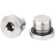 Guwanji 304 stainless steel inner hexagonal ED ring sealing plug with flange edge oil plug, inch wire plug, screw plug and fasteners collection G1/8=1 point 1 piece with ED ring