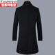
Fazeya Hengyuanxiang high-end wool double-sided wool coat men's jacket windproof scarf collar fashion autumn and winter long windbreaker black 185/XXL