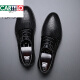 Cartelo Crocodile (Cartelo) Top Layer Cowe Cow's Men's Cuir Chaussures Spring and Automne En cuir authentique chaussures en cuir creux Business Casual Haut-Enhancing British Lace-Up Men's Chaussures 9929 Chaussures simples noires 44