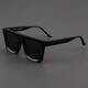 Moscot Lemtosh Sonnenbrille Frauen europäische und amerikanische quadratische schwarze Dicke Brille Hip-Hop-Brett Sonnenschutz Big Face Polarisierte Sonnenbrille Männer Schwarze Rahmen + polarisierte graue Linse