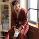Bathrobe men's thickened long coral velvet cotton plus velvet warm winter bathrobe bathrobes integrated winter 9923 170() 105-130Jin[Jin equals 0.5 kg]