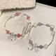 Strawberry crystal beaded bracelet for girls bracelet for best friend bracelet niche bracelet exquisite tassel jewelry M698 [Star and Moon Gray Moonlight Bracelet]