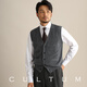 CULTUM100%美丽诺羊毛商务休闲男马甲针织背心复古V领开衫西装内搭 驼色 2XL