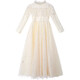 G.duck girls high-end light luxury niche dress autumn and winter children host piano playing birthday flower girl wedding dress princess dress 5935 champagne follow with crown 140 cm