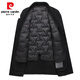 皮尔卡丹（pierre cardin）秋冬羽绒内胆双面呢羊毛大衣男中长款毛呢外套黑色高级感大码冬装 WX1910黑色 210/7XL 建议235斤左右 尺码偏小