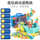 
Jisi Children's Toys 1-3 years old screw screw tool box Electric toys Boys 4-6 Boys' birthday gift electric drill assembly Dinosaur screw screw tool box [373 piece set + electric drill] battery version